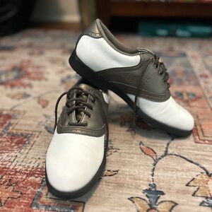 Foot Joy TCX Golf Shoes, Brown & White, Women 7, Kids 6